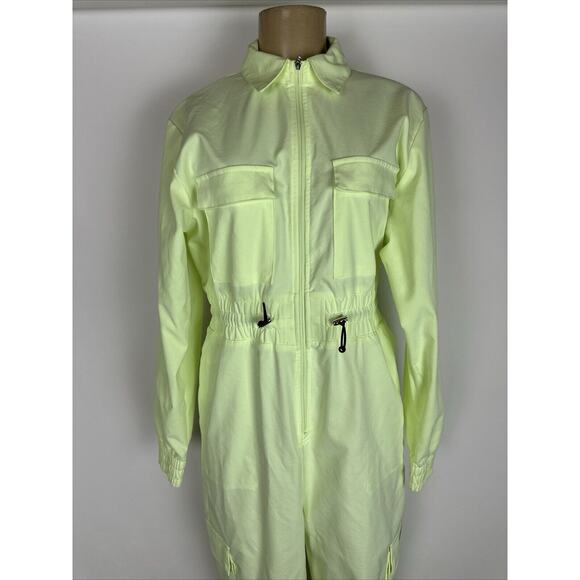 Nike Womens Sportswear Swoosh Utility Jumpsuit RARE Lime Green Size Small - Picture 2 of 12